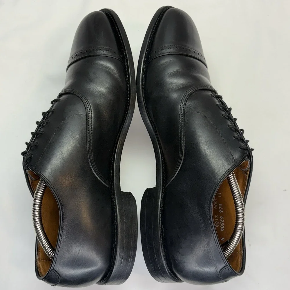 Allen Edmonds Byron Dress Shoes Men's US 11 3E Wide Black Leather Oxford Cap Toe